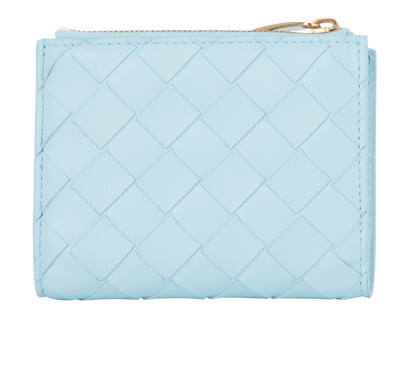 Bottega Veneta Small Intrecciato Bi-Fold Wallet, &pound;160, Accessories, Blue, Leather, Front view
